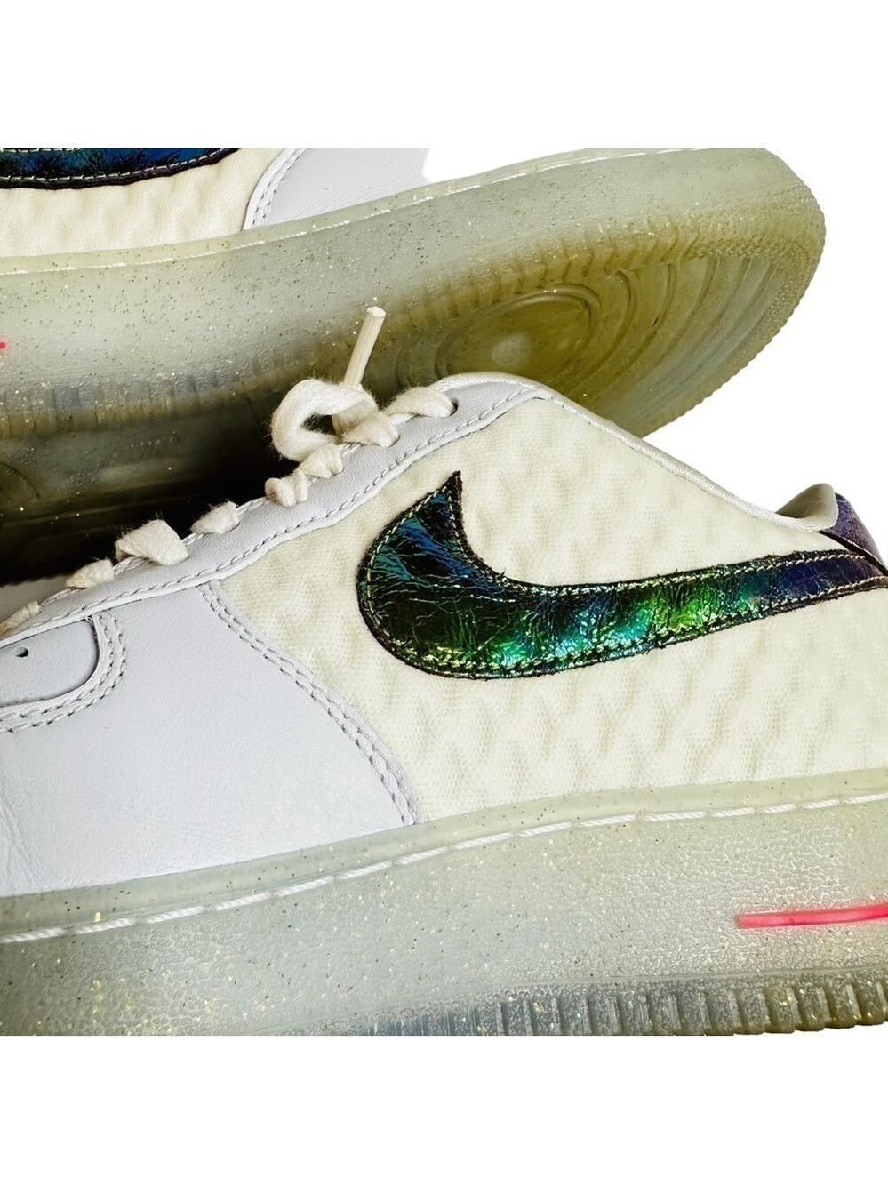Nike Air Force 1 Low CMFT PRM QS White Metallic Gold Hyper Punch Sneaker Men’s 8 - Picture 10 of 12